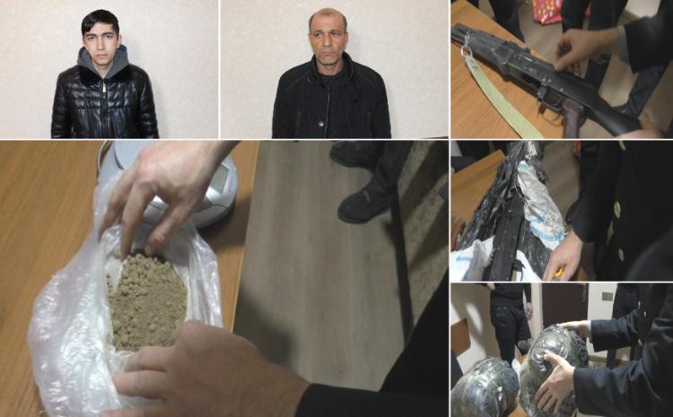 Ağdaşda narkokuryerdən külli miqdarda narkotik vasitə və "Kalaşnikov" götürüldü 