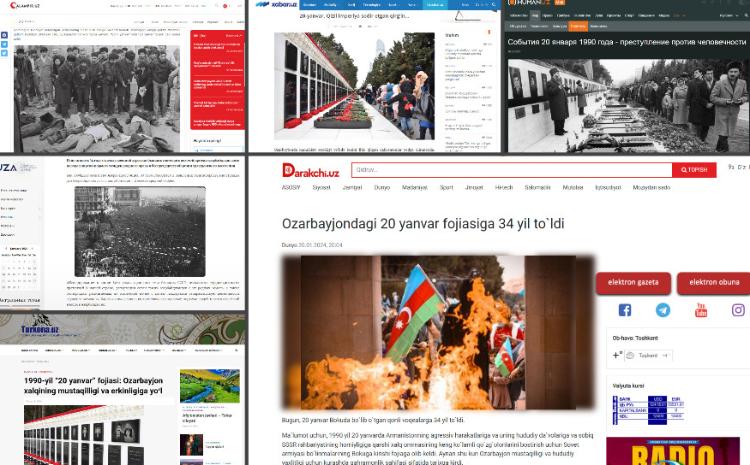 20 Yanvar faciəsi Özbəkistan mətbuatında geniş şəkildə əks olunub 