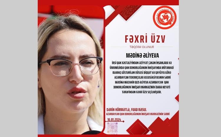Mədinə Əliyeva bu qurumun Fəxri Üzvü seçildi 