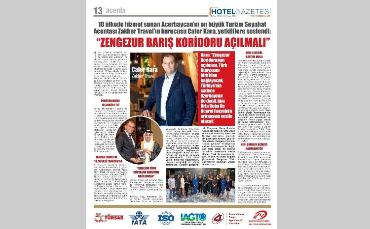 Türkiyənin məşhur turizm nəşri Zəngəzur dəhlizindən yazdı 