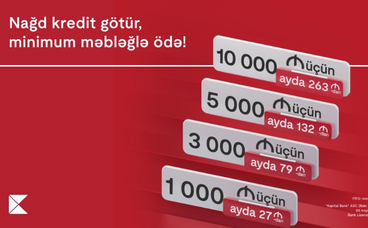 Kapital Bank создает возможность минимального платежа по кредиту наличными 