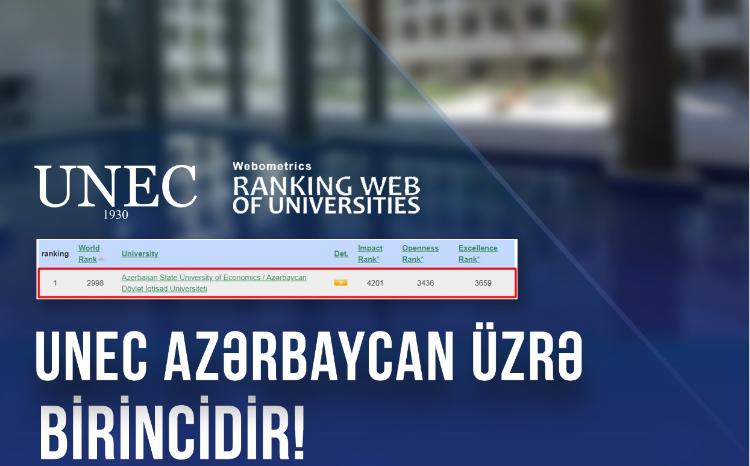 UNEC в рейтинге Webometrics первый по Азербайджану 