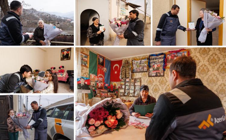 Сотрудники ЗАО «AzerGold» поздравили матерей шехидов с 8 Марта - Международным женским днем 