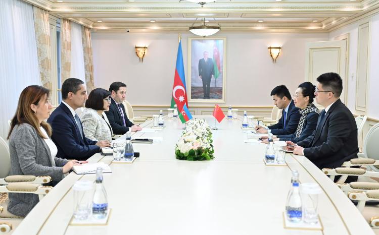Sahiba Gafarova in a Meeting with People’s Republic of China Ambassador in Our Country 
