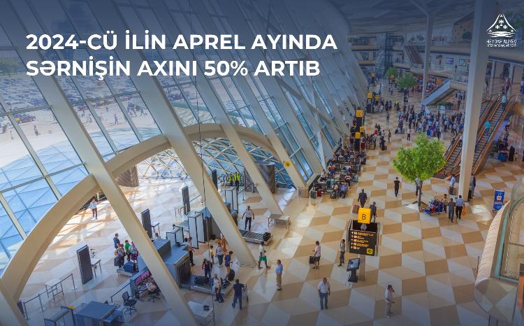 В Бакинском аэропорту пассажиропоток в апреле 2024 года увеличился на 50% 