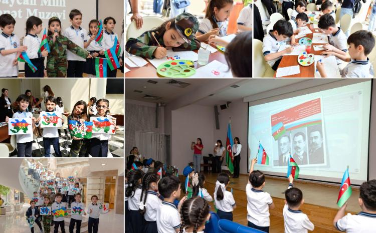 İncəsənət Muzeyində Respublika Günü tədbirində şagirdlər yaradıcılıq dərsində iştirak ediblər 