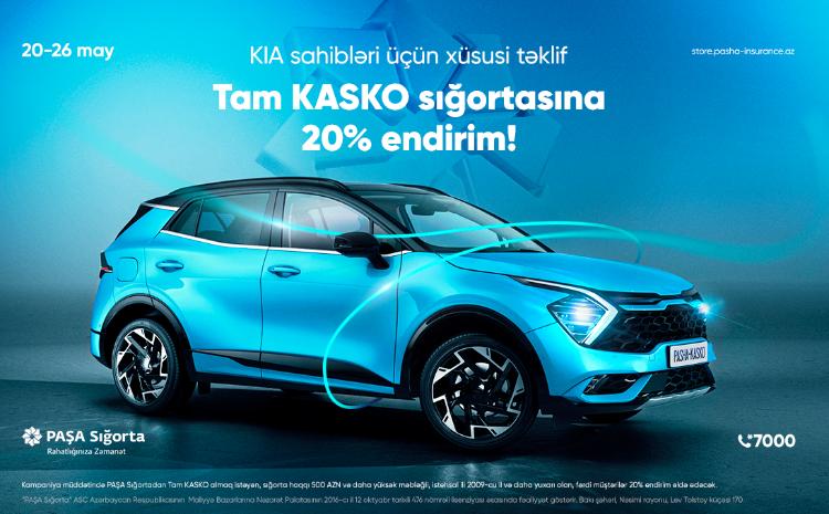 PAŞA Sığortadan “Kia” sahibləri üçün Tam KASKO sığortası üzrə kampaniya! 