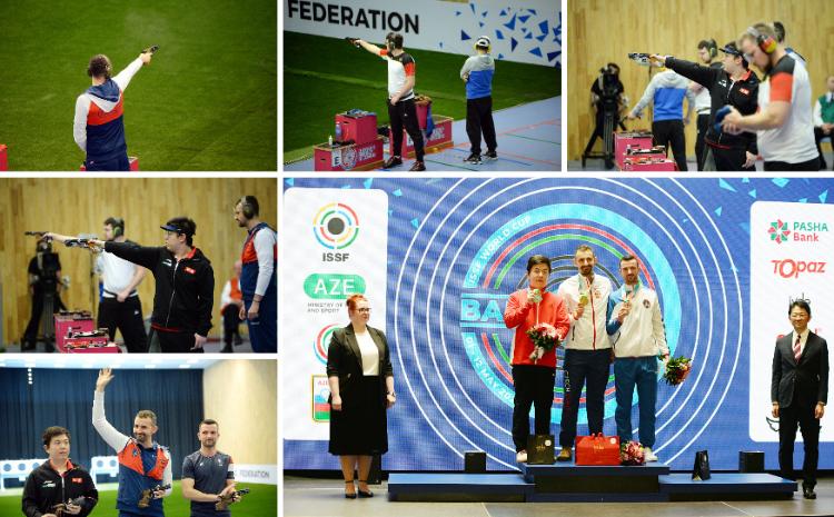 Kişilər arasında 25 metr məsafəyə tapançadan sürətli atəş açma növündə final mərhələsi keçirilib 