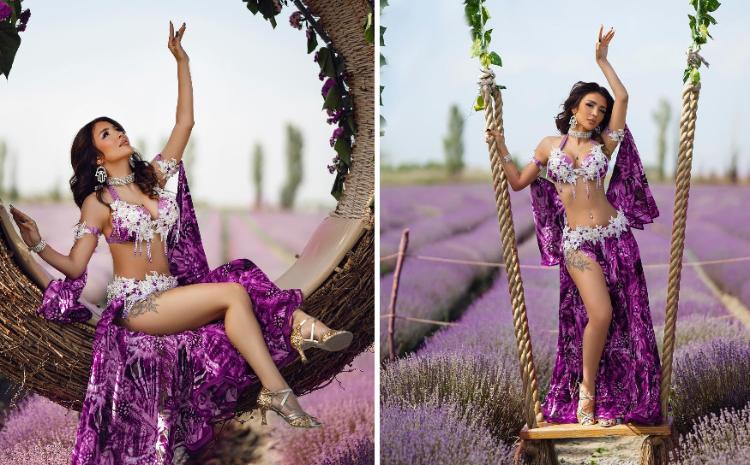 Lavanda tarlasını "studiya"ya çevirdi 
