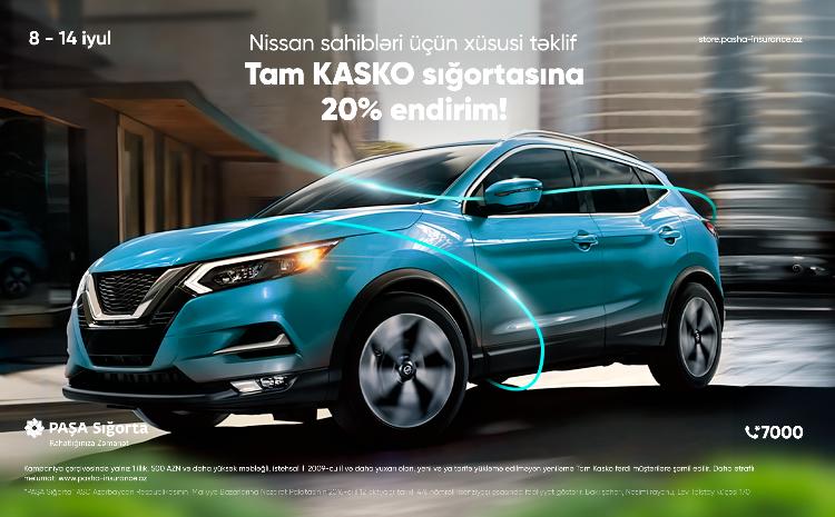 PAŞA Sığortadan “Nissan” sahibləri üçün Tam KASKO sığortası üzrə kampaniya! 