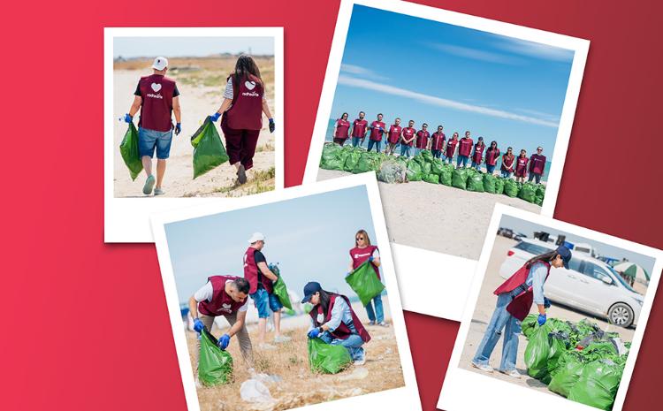 Волонтёры Red Hearts очистили побережье Каспийского моря от мусора 