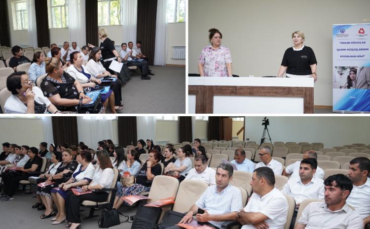 Lənkəranda “Erkən nikahlar qadın hüquqlarının pozulması kimi” adlı tədbir keçirildi 
