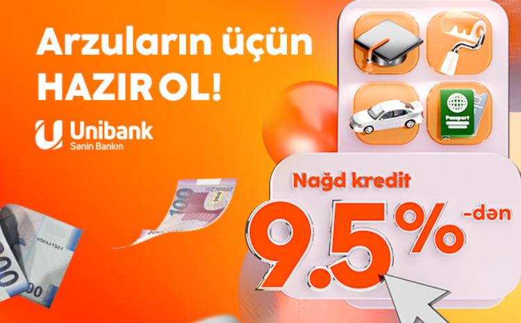 Unibank kredit faizini 9,5 %-ə endirdi 