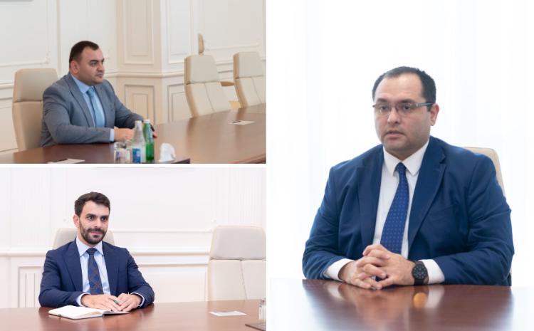 Nazir Məcnun Məmmədov “Yüksəliş” müsabiqəsinin qalibləri Faiq Hüseynov və Vüqar Mamedovla görüşüb 
