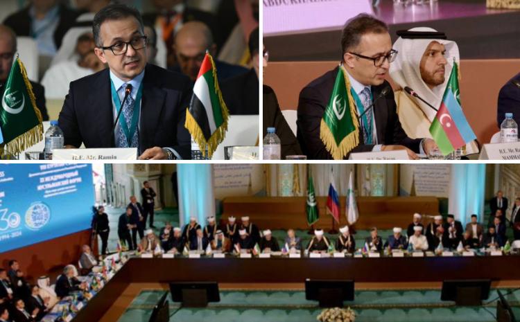 Dövlət Komitəsinin sədri Moskvada keçirilən Beynəlxalq Müsəlman Forumunda çıxış edib 