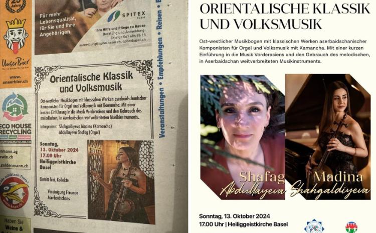 İsveçrədə azərbaycanlı sənətçilərin konserti keçiriləcək 
