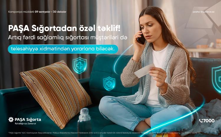 PAŞA Sığorta “Telesəhiyyə” xidmətini artıq fərdi müştərilərinə də təqdim edir! 