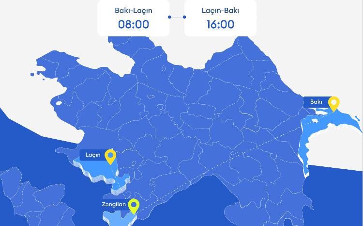 AYNA tərəfindən Laçın şəhərinə müntəzəm avtobus reysi istifadəyə veriləcək 