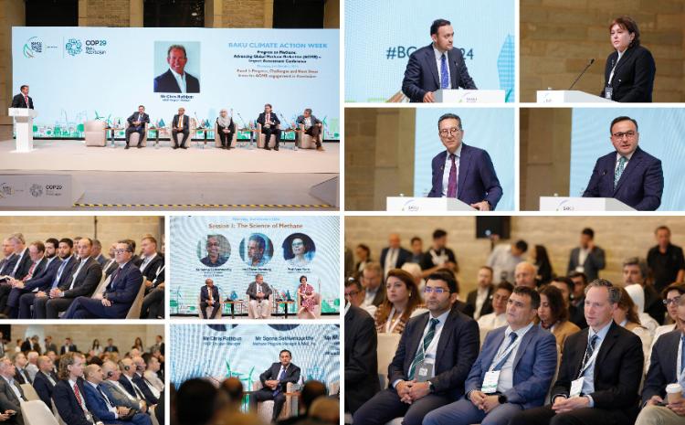 Bakı İqlim Fəaliyyəti Həftəsi çərçivəsində Qlobal Metanın Azaldılmasının İnkişafı təşəbbüsünün nəticələrinə dair beynəlxalq konfrans keçirilib 