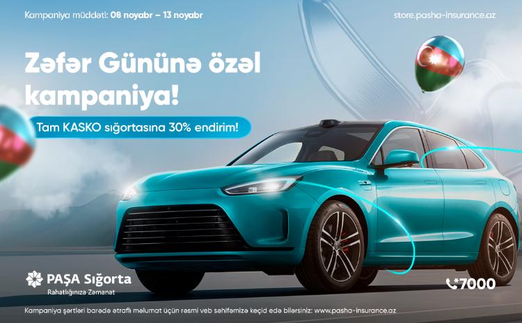 PAŞA Sığortadan Zəfər Gününə özəl Tam KASKO sığortası üzrə Zəfər endirimi! 