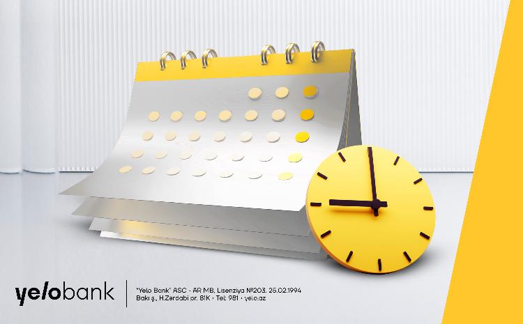 Филиалы Yelo Bank будут работать в праздничные дни! 
