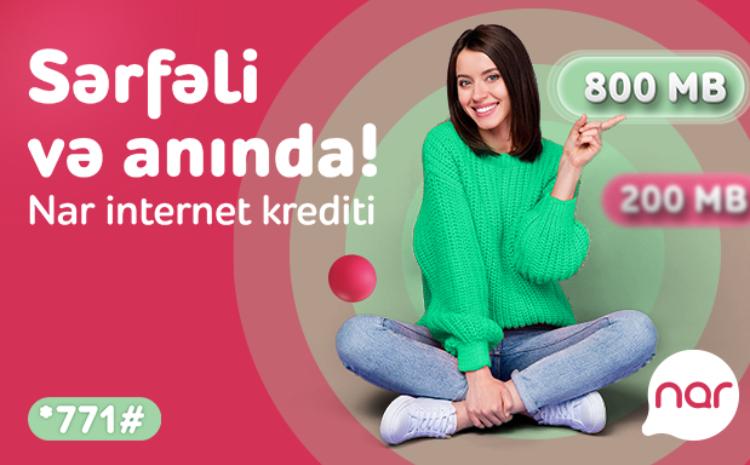 Data credit service via "Internet Credit" for Nar subscribers 