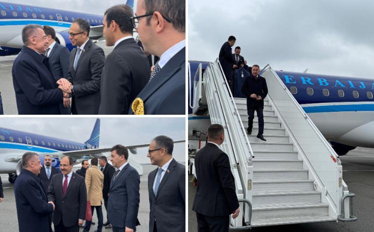 Fuat Oktayın rəhbərlik etdiyi nümayəndə heyəti Azərbaycana gəldi 