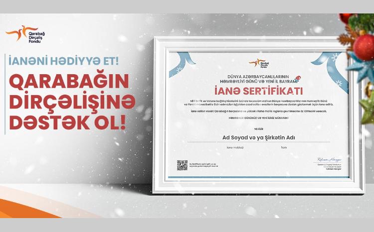 Həmrəylik Günü və Yeni il münasibətilə həm doğmalarınızı təbrik edin, həm də Qarabağın bərpasına töhfə verin - VİDEO