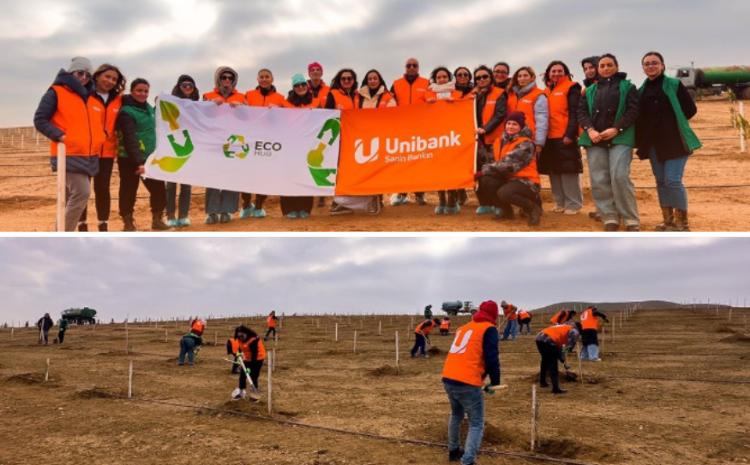 Unibank ətraf mühitə dəstək məqsədi ilə 500 ağac əkib 