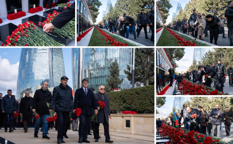 ETSN kollektivi Ümumxalq Hüzn Günü ilə əlaqədar Şəhidlər xiyabanını ziyarət edib 