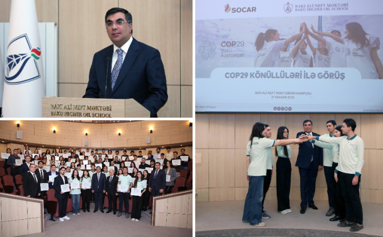 Ректор БВШН Эльмар Гасымов встретился со студентами, участвовавшими в COP29 