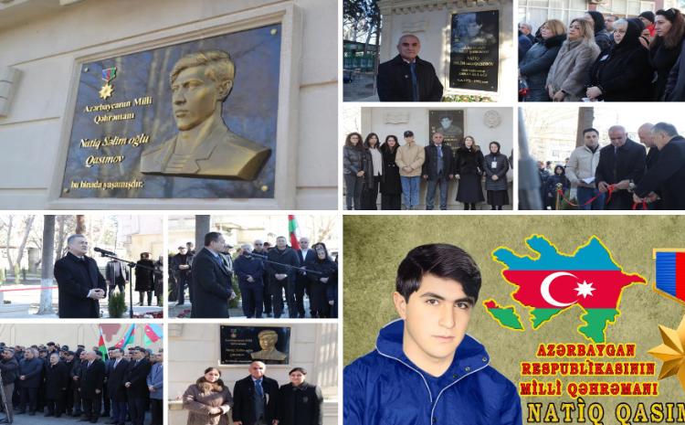 Mingəçevir şəhərində Milli Qəhrəman Natiq Səlim oğlu Qasımovun xatirəsi əbədiləşdirildi 