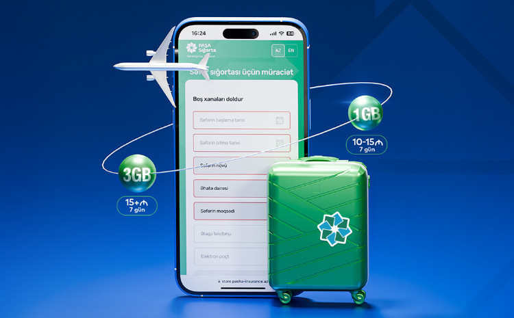 PAŞA Sığorta səyahətə gedən müştərilərinə hədiyyə internet paket təqdim edir! 