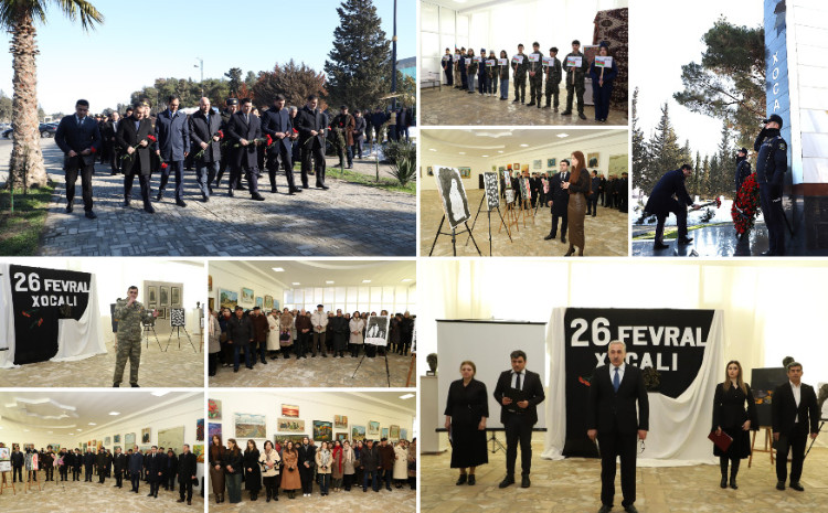 Neftçalada Xocalı soyqırımının 33-cü ildönümü qeyd olunub 