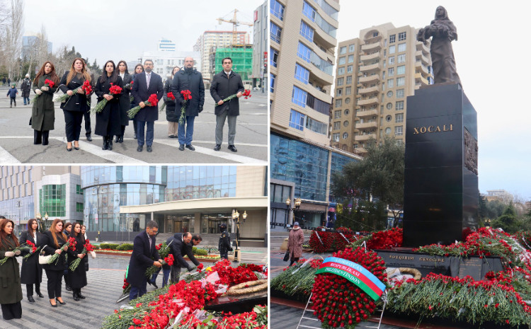 Qarabağ Dirçəliş Fondunun kollektivi Xocalı soyqırımı abidəsini ziyarət edib 