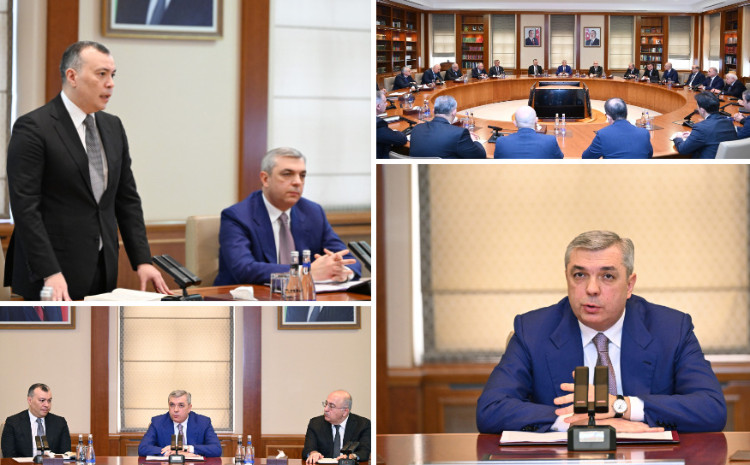 Prezident Administrasiyasının rəhbəri Samir Nuriyev yeni vəzifəyə təyin olunmuş maliyyə nazirini kollektivə təqdim edib 