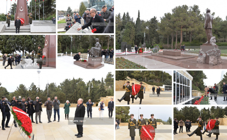Türkiyənin yeni səfiri Fəxri xiyabanı və Şəhidlər xiyabanını ziyarət edib 