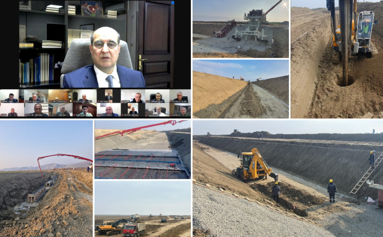Yuxarı Şirvan kanalının yenidən qurulması ilə bağlı işçi qurupunun növbəti videokonfransı keçirilib 