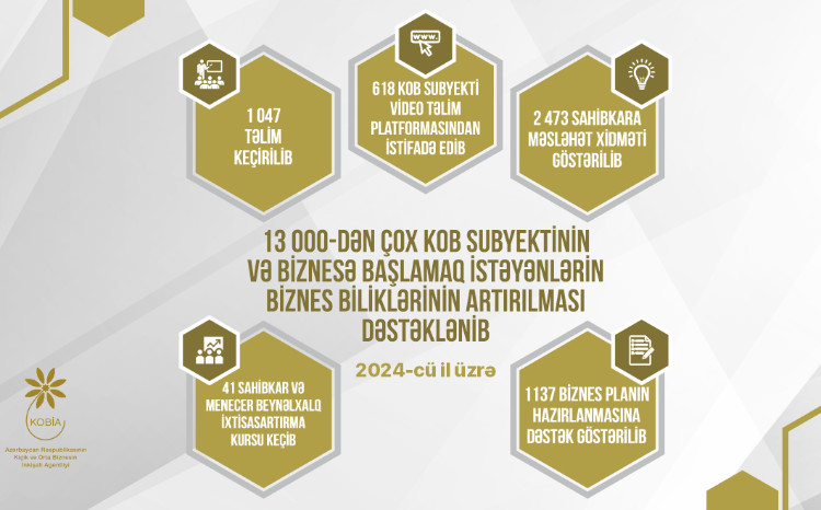 1050-yə yaxın təlim, 2400-dən çox sahibkara dəstək - biznes inkişafı davam edir