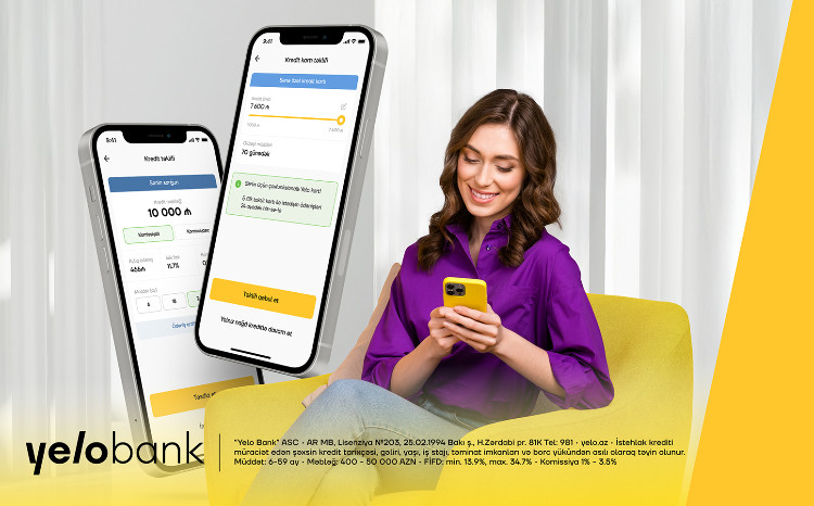 Yelo App-də kredit və taksit kartını eyni zamanda əldə et 