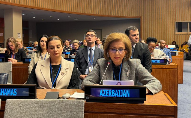 Bahar Muradova BMT-də Qadınların Statusu Komissiyasının sessiyasında çıxış edib 