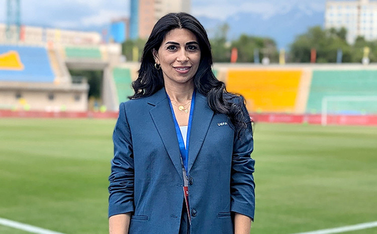 Zümrüd Ağayeva UEFA Millətlər Liqası oyununda 