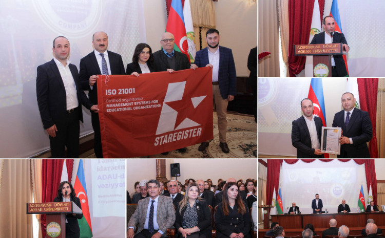 ADAU növbəti dəfə ISO 21001:2018 beynəlxalq standartına layiq görülüb 
