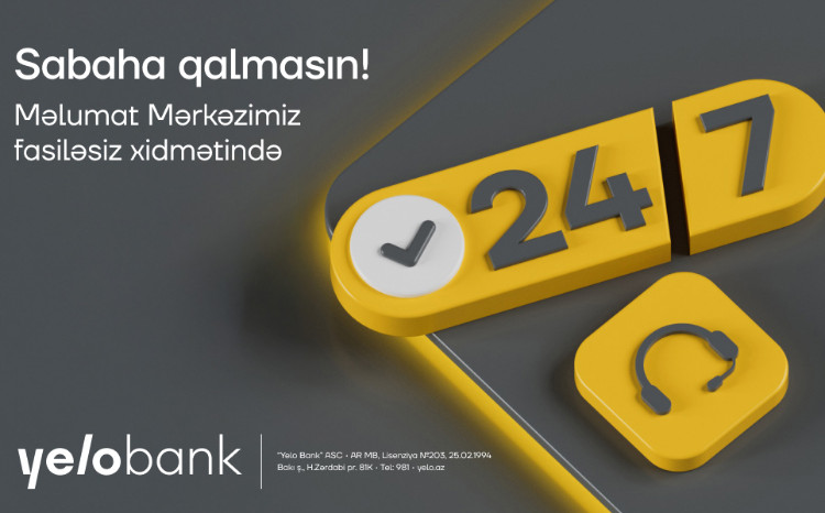 Yelo Bank's Information Center is now open 24/7! 