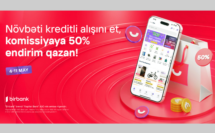 Umico kredit xətti ilə alış-verişə 50% komissiya endirimi 