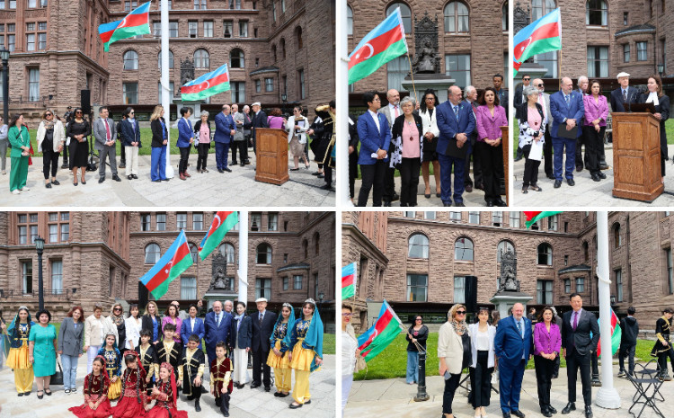 Bayrağımız Kanadanın Ontario Qanunvericilik Assambleyasının önündə ucaldılıb 