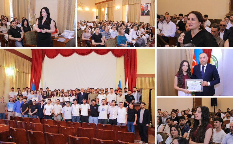 Türkiyənin EGE universitetində bir il təhsil alacaq tələbə və valideynlərlə görüş keçirilib 