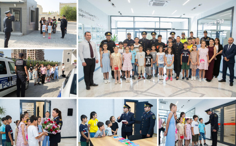 Uşaq evlərinin sakinləri polisləri iş yerlərində təbrik etdilər 