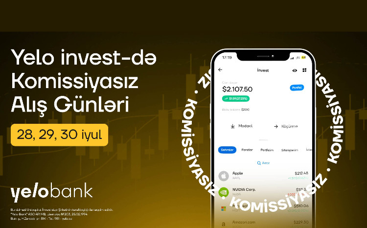 Yelo invest-də “Komissiyasız alış günləri” başladı! 