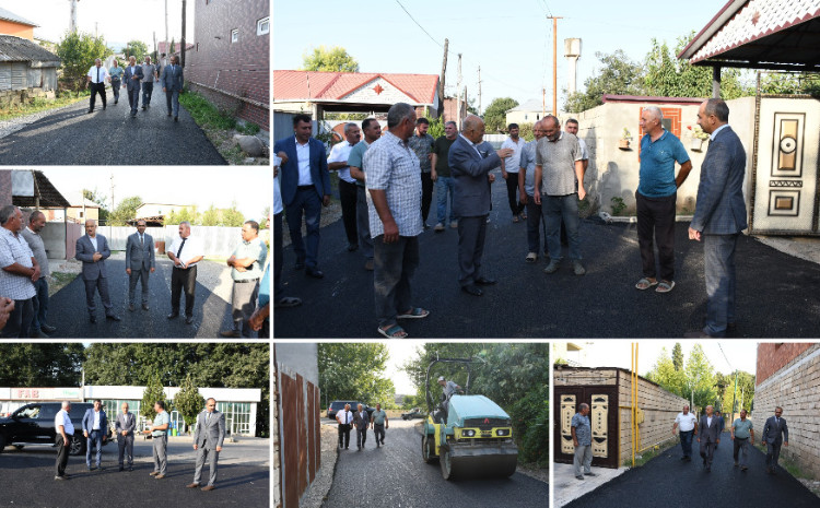 Rayon rəhbəri Masallı şəhərində asfalt örtüyü döşənmiş küçələrə baxış keçirib 